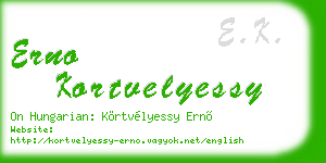 erno kortvelyessy business card